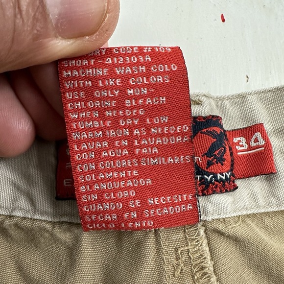 VTG Plugg Mens Cargo Shorts 33 Beige Drawstrings Distressed Y2K Russia Tag 34 - Picture 11 of 16